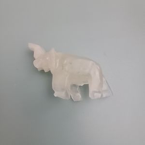 Clear Quartz Carved Elephant Crystal